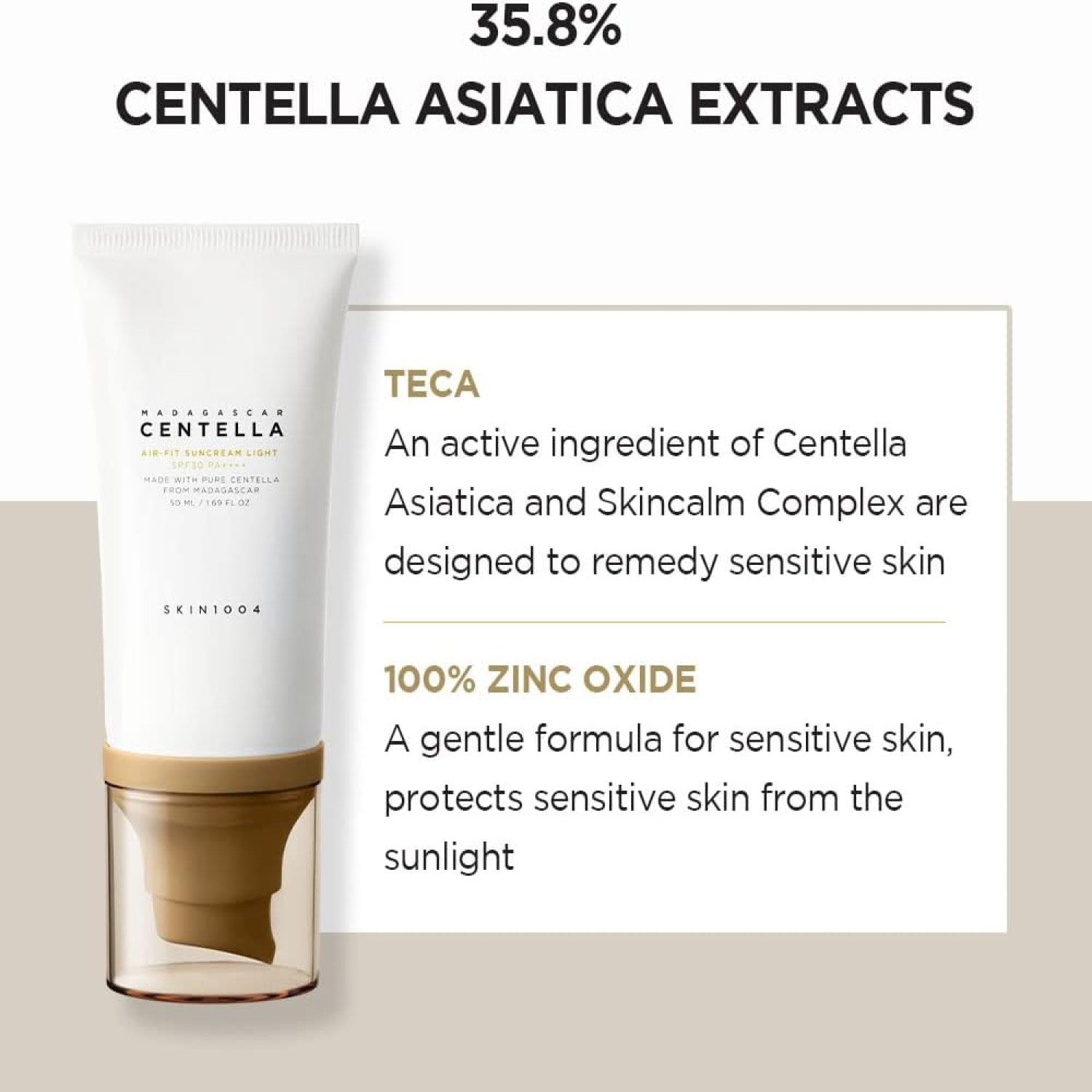 Skin1004 Madagascar Centella Air-Fit Suncream Light SPF30+ - 50ml