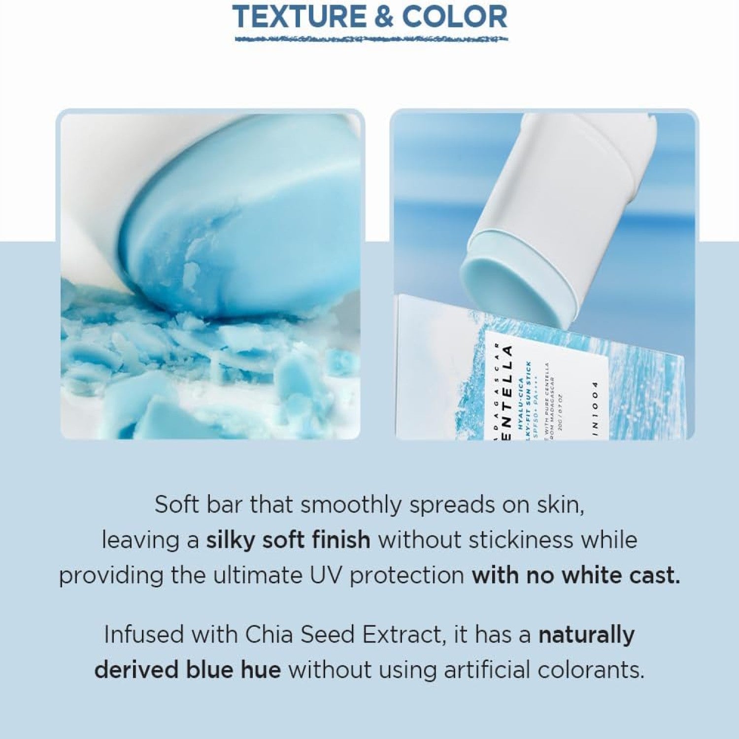 Skin1004 Madagascar Centella Hyalu-Cica Silky-Fit Sun Stick SPF50+ - 20gm