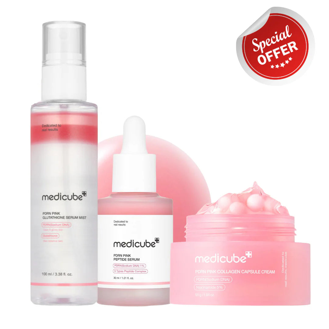 Medicube PDRN Pink Trio (Capsule Cream + Serum + Mist)