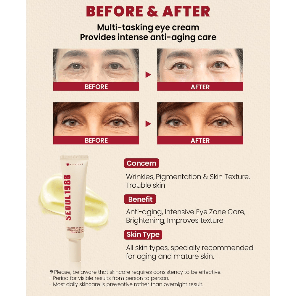 K Secret Seoul 1988 Eye Cream Retinal Liposome 4% + Fermented Bean - 30Ml