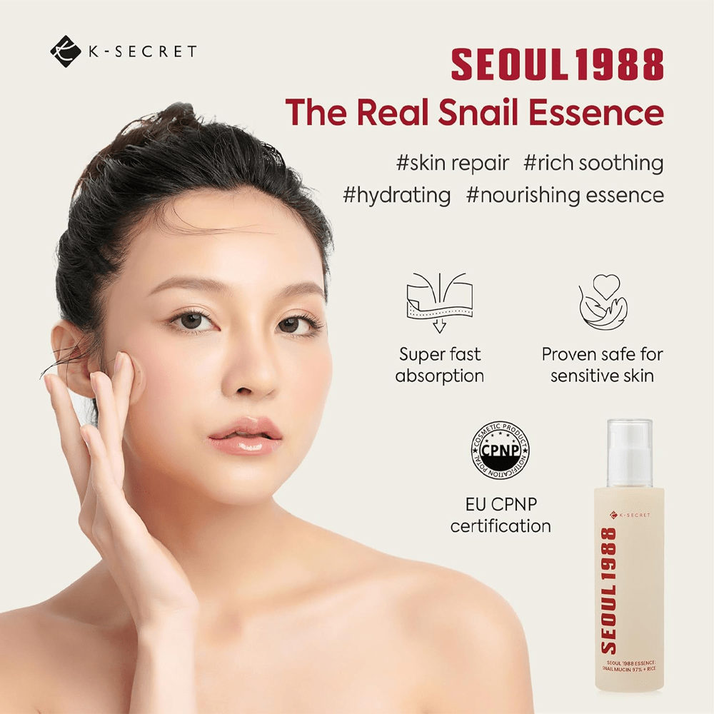 K Secret Seoul 1988 Essence Snail Mucin 97% + Rice - 100 Ml