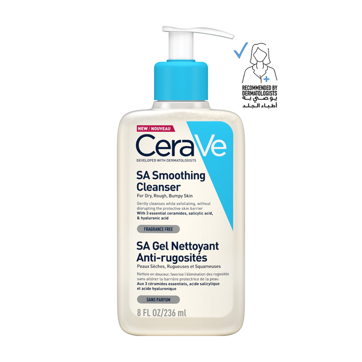 CeraVe SA Smoothing Cleanser Gel For Dry, Rough, Bumpy Skin - 236ml