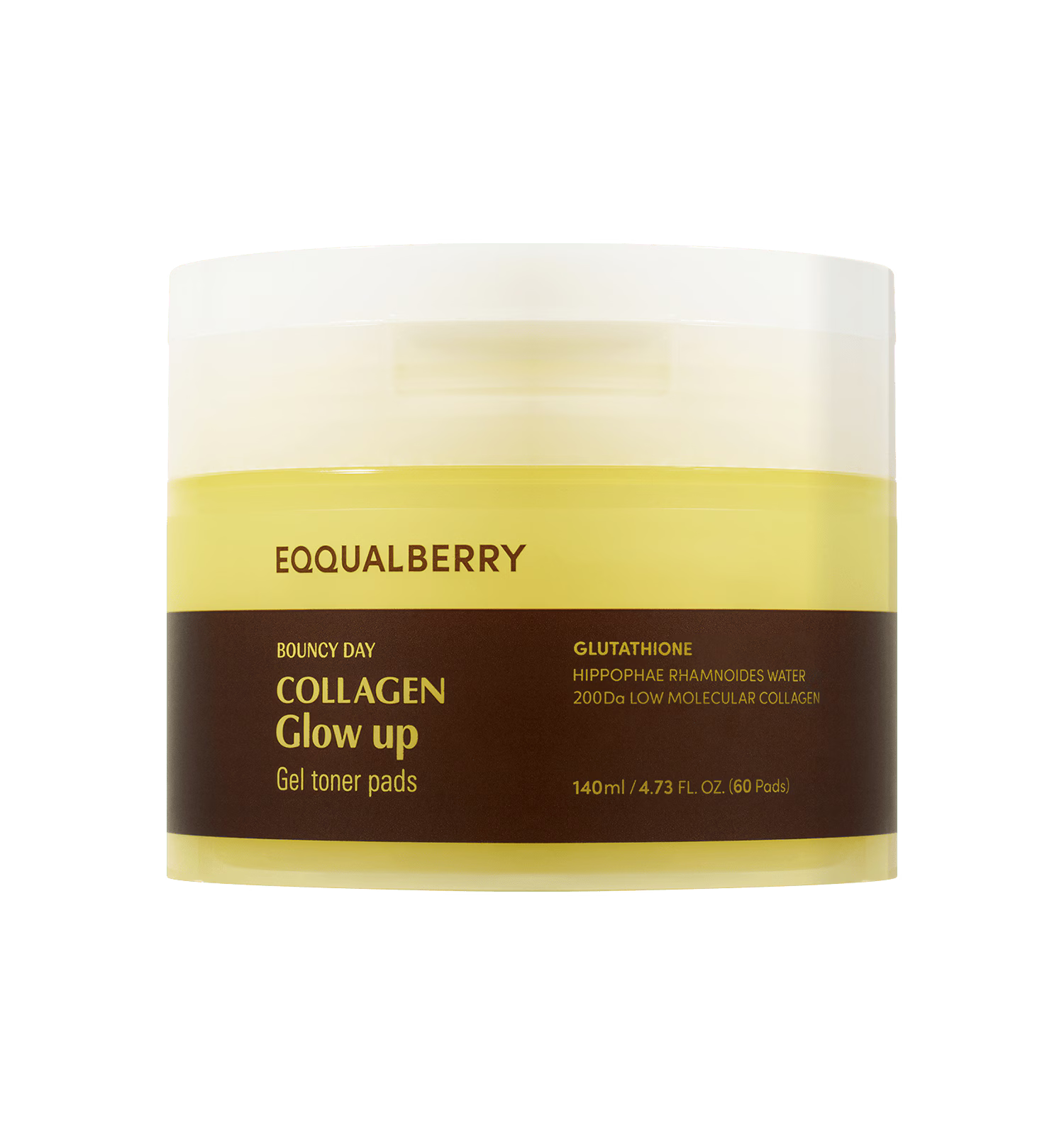EQQUALBERRY COLLAGEN GLOW UP GEL TONER PADS 140ml | 60pads