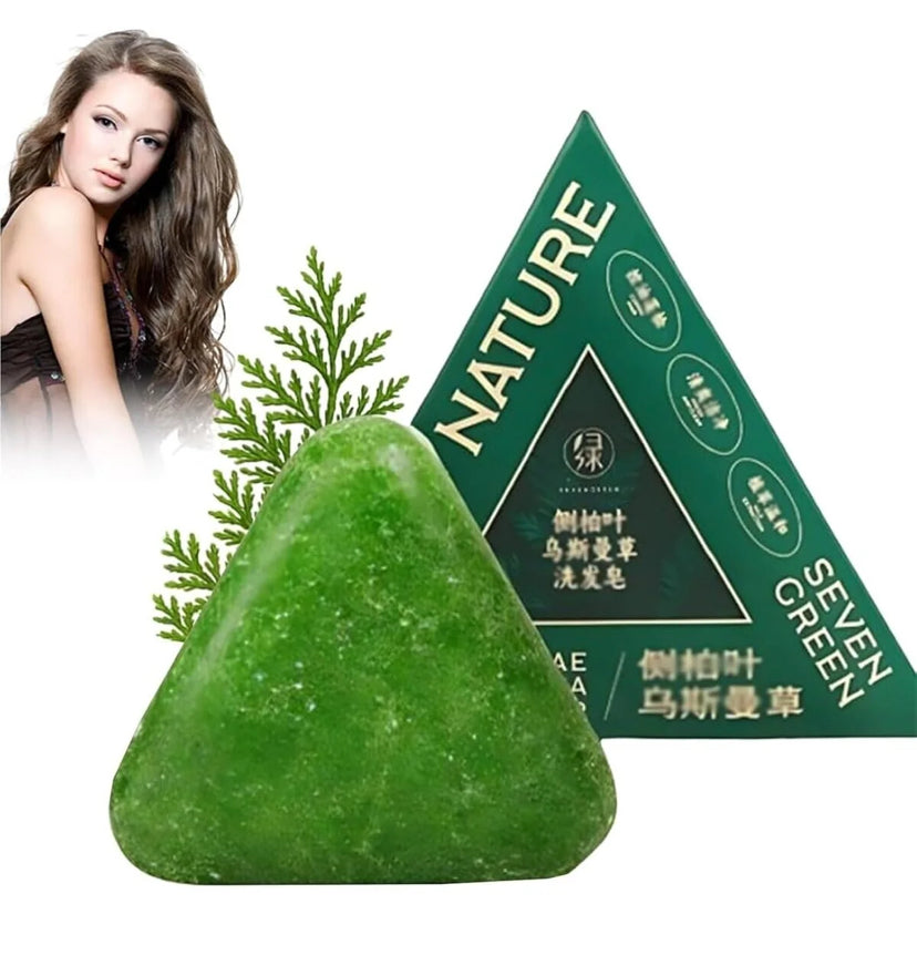 Nature Triangle Shampoo Bar, Seven Green Soap